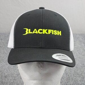 Blackfish Trucker Hat Gray Cap Snapback Mesh Fishing Outdoor Utility Workwear